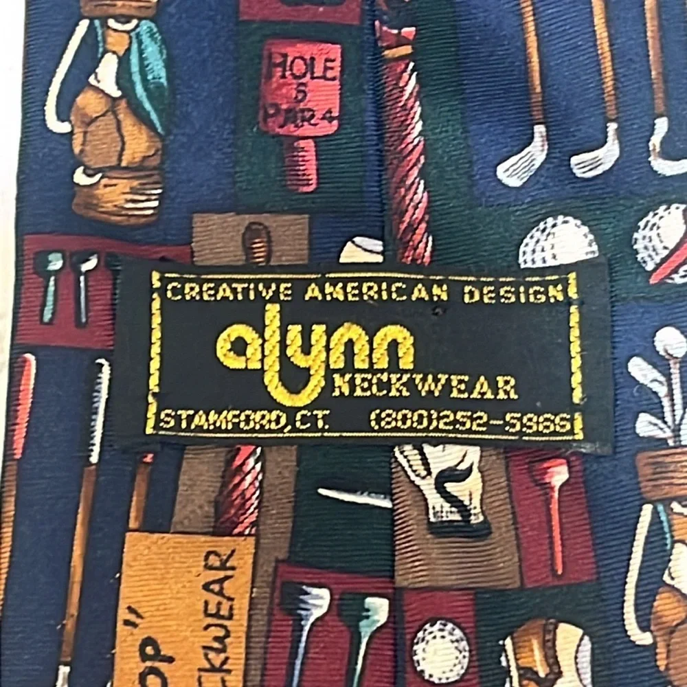 Alynn Golf Novelty Neckware Multicolor Silk Men's Tie
